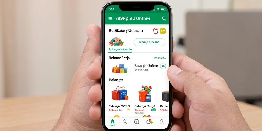 Tampilan antarmuka aplikasi 789RP untuk belanja online.