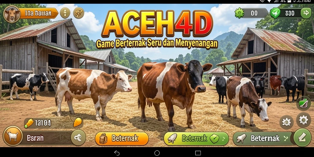 Screenshot utama ACEH4D menunjukkan antarmuka peternakan yang menarik.