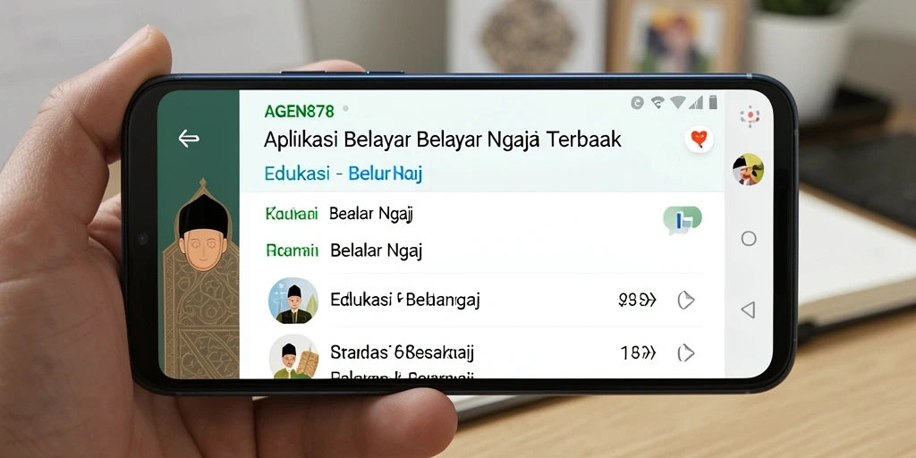 Tampilan antarmuka aplikasi AGEN878 untuk belajar ngaji.