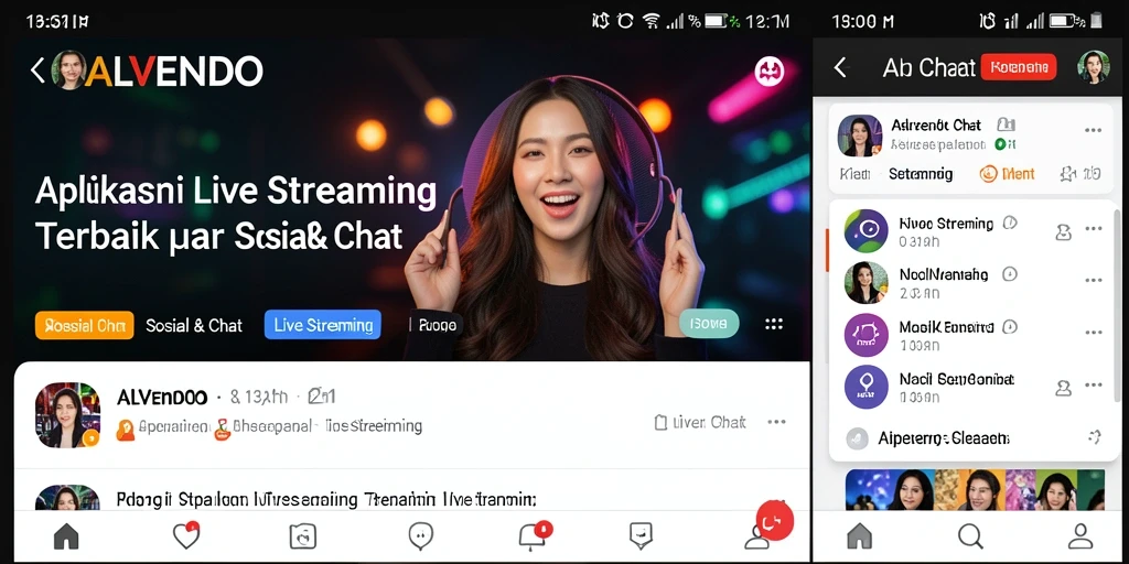 Antarmuka ALVENDO yang menawan untuk Live Streaming.
