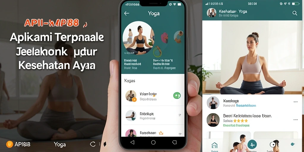 Screenshot aplikasi API88 menampilkan antarmuka latihan Yoga.