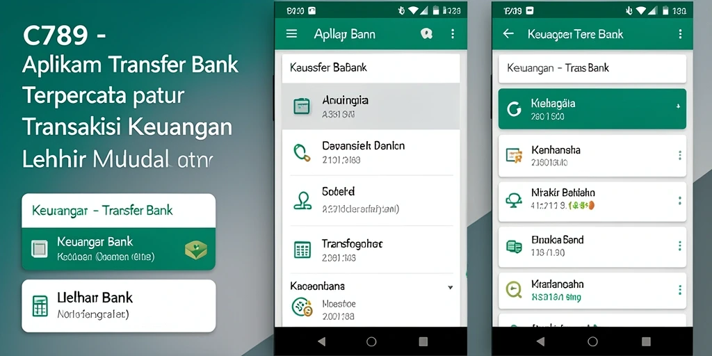 Antarmuka aplikasi C789 untuk transfer bank yang mudah digunakan.