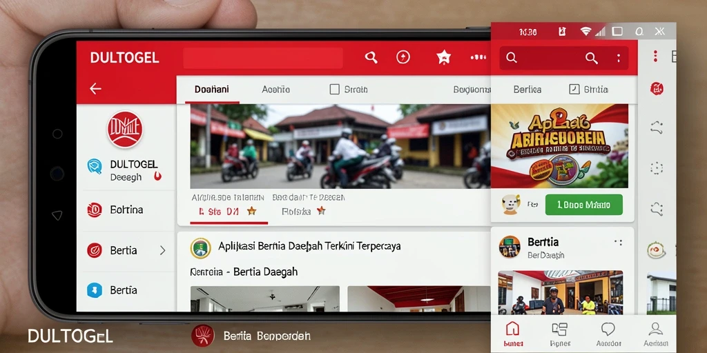 Antarmuka DULTOGEL yang menampilkan berita daerah terkini.