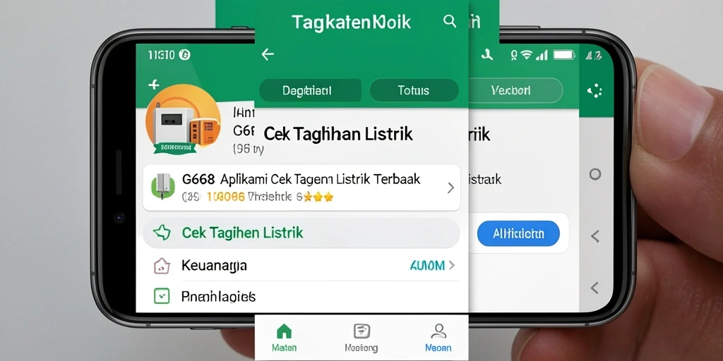 Tampilan antarmuka aplikasi G668 untuk cek tagihan listrik dengan mudah.