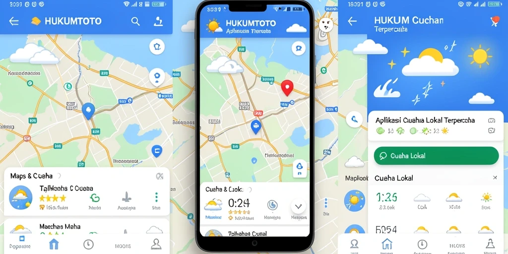 Screenshot antarmuka aplikasi HUKUMTOTO yang menampilkan data cuaca terkini.
