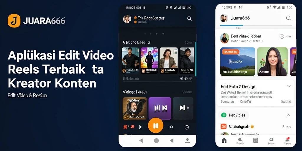 Tampilan antarmuka JUARA666 untuk Edit Video Reels yang intuitif dan menarik.