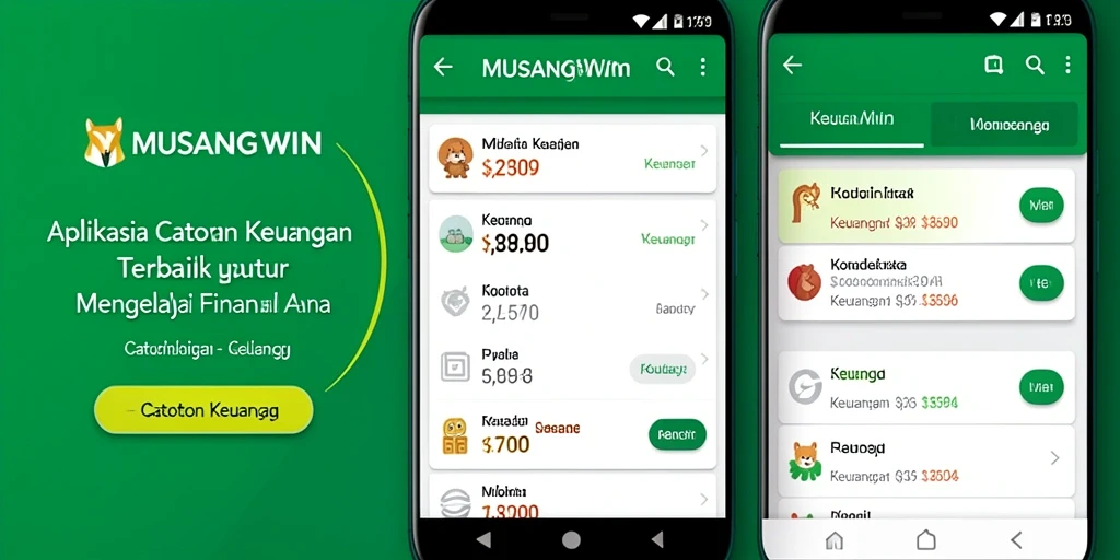 Antarmuka pengguna aplikasi MUSANGWIN dengan fitur Catatan Keuangan yang lengkap.