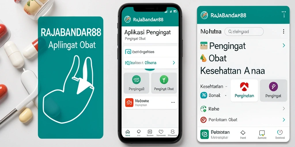 Tampilan utama aplikasi RAJABANDAR88 dengan fungsi Pengingat Obat yang sederhana.