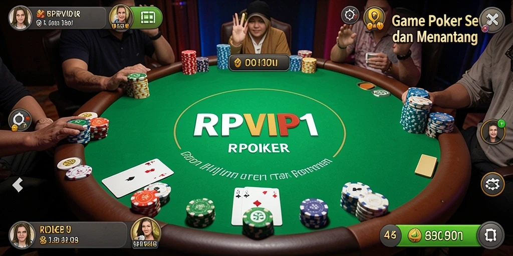 Tampilan antarmuka RPVIP1 yang menarik dengan fitur permainan Poker.
