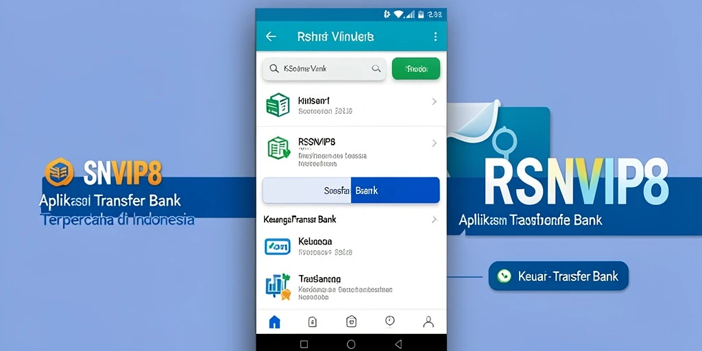 Antarmuka utama RSNVIP8 dengan fitur Transfer Bank yang intuitif.