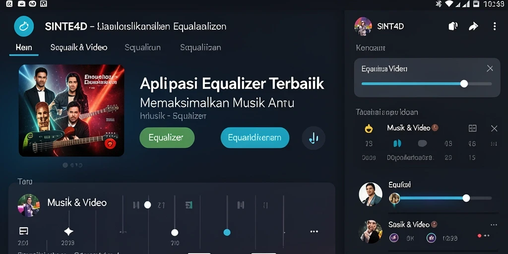 Antarmuka SINTE4D yang intuitif dan fungsi Equalizer yang lengkap.