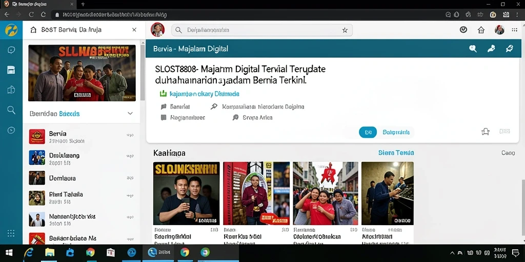 Antarmuka SLOST8808 menunjukkan kategori berita dan artikel terbaru.